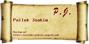 Pallek Joakim névjegykártya